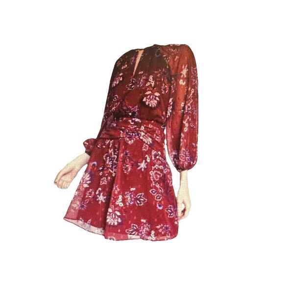 Vince Camuto Women Printed Fit & Flare Dress Red Multi Size 6 - Picture 1 of 10